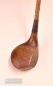 Good C Gibson Westward Ho! striped top large head persimmon spoon – with circular rear lead weight