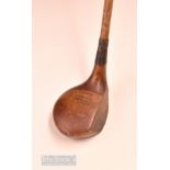 Good C Gibson Westward Ho! striped top large head persimmon spoon – with circular rear lead weight