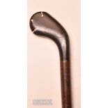 Unusual Sunday Golf Walking Stick fitted with ebony duplex putter style handle with ivorine toe