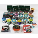 11x Spools of Braid from 8lb to 50lb, one spool part used with 8 spools of monofilament 2lb to 10lb,