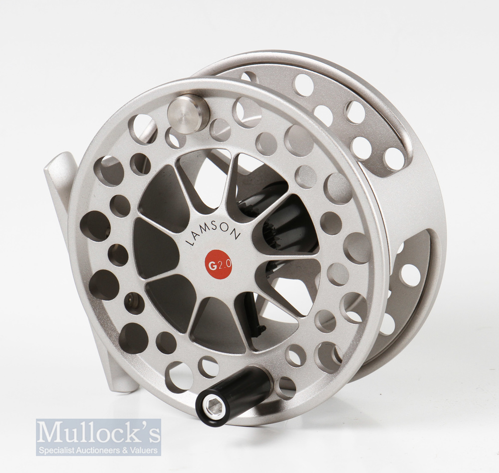 Fine Lamson Guru G2.0 3 ¼” Fly Reel with ventilated spool with counter balanced handle with rear - Image 2 of 3