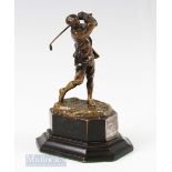 Fine Harry Vardon bronze golfing figure by Hal Ludlow c1920 - Grange Golf Club Monthly Medal Prize