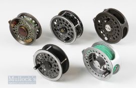 5x Mixed Assorted Fishing Reels – JW Young “The Rapier” 3 ½” reel, Airflo 3 ¾” lightweight fly