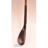 Scarce F MacIver (unlisted) dark stained longnose play club c1885 – fitted with period hide grip