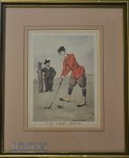 Edmund G Fuller (1858-1940) Set of 6x Vic caricatures coloured golfing prints c1903 – following