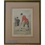Edmund G Fuller (1858-1940) Set of 6x Vic caricatures coloured golfing prints c1903 – following