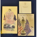 3x Ryder Cup Official “Welcome Dinner” menus – for 1999 Country Club Brookline USA c/w both team