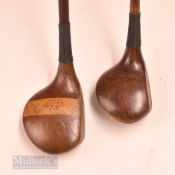 2x Auchterlonie good size woods – D&W Auchterlonie large head striped topped driver and T