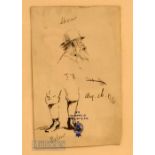 Thomas, Hodge (b.1827 – d.1907) - St Andrews Personality pen and ink sketch of “J P” (John Penn)