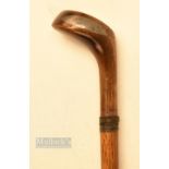 Fine and early Sunday Golf Walking Stick - fitted with an elegant small wood handle with black