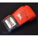 Boxing – Conor Benn (b.1996) Signed Red Lonsdale Boxing Glove with signature in ink a modern