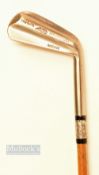 Rare and unusual patent ‘Tru-Wate’ bar backed No 3 iron with unusual steel and plastic hosel and