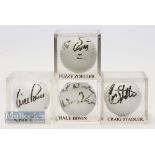 4x International USA and South Africa Major Golf Winners signed golf balls from the 1970/80/90s –