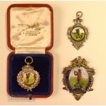 Interesting collection of silver and enamel golf medals (3) -1903 The Camden Place Lodge –