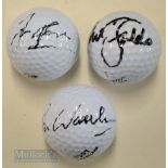 3x British Major Winners signed golf balls – Nick Faldo (6x Major Winner 3x Masters and 3x Open