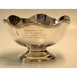 Rare 2001 Ryder Cup Silver Plated Fluted Bowl – postponed for 12mths and played at The Belfry in
