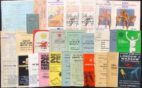 Assorted 1950s-80s Athletics Programmes featuring a wide variety of events, incl’ International