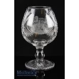 1995 Ryder Cup Large Presentation Waterford Cut Glass Brandy Goblet – beautifully etched with a view