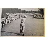 Ben Hogan Iconic Black and White Golf Photograph Print – with facsimile blue signature to the