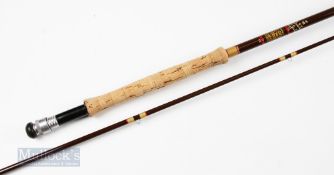 Hardy Bros Fibalite Perfection 10ft 6in 2 Piece Rod line 7/8#, showing signs of very light use