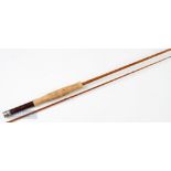 Fine Brian Ahearn of Cranleigh Split Cane “The Castaway” Fly Rod 7ft 3in 2 piece, line 5/6#, signs