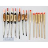 Mixed Selection of Floats – to incl crown quill toppers, goose quill, avion style and others, all