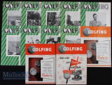 1954 Golfing monthly magazines (12) – a complete run with a change of colour to the front cover from