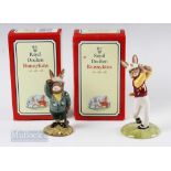 2 Royal Doulton Golfing Bunnykins Figures – Golfer Bunnykins DB255 and Bogey Bunnykins DB32, tallest