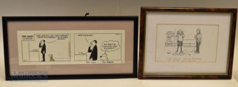 Fred Basset and Another (2) – original signed cartoons by artist Alex Graham – for the regular