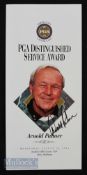 PGA Distinguished Service Award 1994 Programme Signed by Arnold Palmer Wednesday 10th August, signed