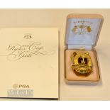 Rare 2008 Ryder Cup gold plated and enamel money clip given to players and officials & menu (2)