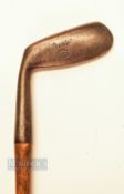 Myles Patent The Paxie round backed left hand cleek stamped with the US and British Patent mark to