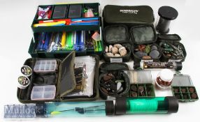 Box of Assorted Fishing Accessories – incl weights, large selection of lines, float rigs, hooks etc,