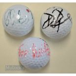3x US Major Golf Winners signed golf balls – David Duval (Open Champion ’01), Ben Curtis (Open