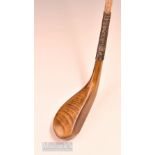 Tom Morris replica light stained beech wood longnose play club - in the style of the early