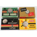 4x various golf ball boxes for 6 – to incl Penfold Patented Ace; 3x Dunlop to incl Dunlop Warwick