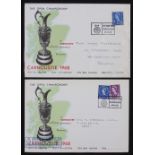 1968 Open Golf Championship Carnoustie First Day Covers both Day 1, won by Gary Player, in G