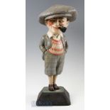 Original Penfold Man advertising golfing figure – c/w pipe and mounted on the wooden square