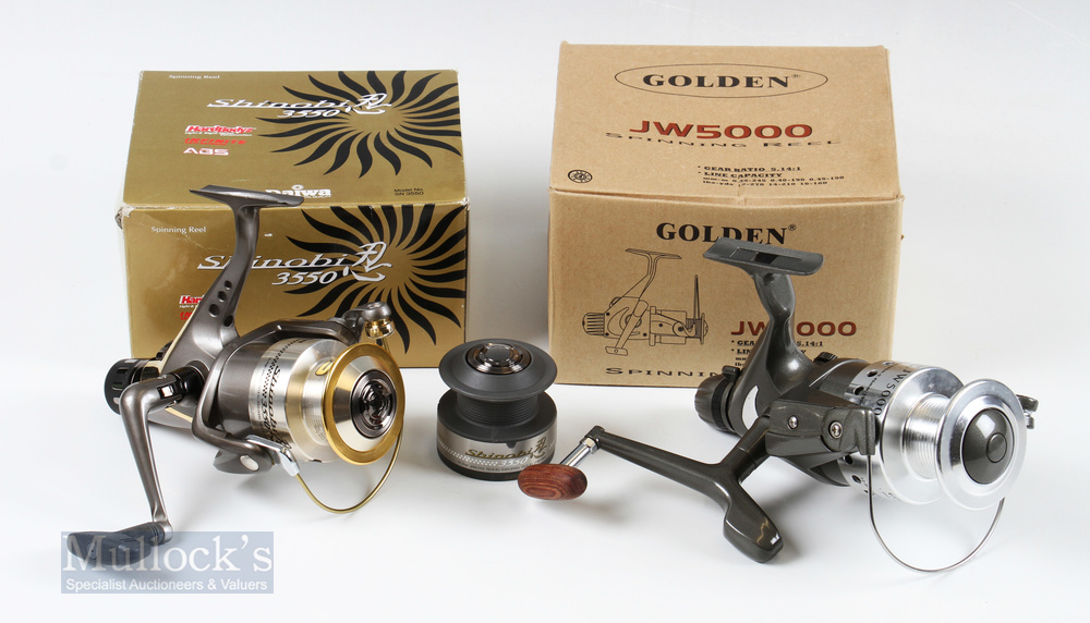 Daiwa Shinobi 3550 Spinning Reel with spare spool, instructions and box with a Golden JW5000