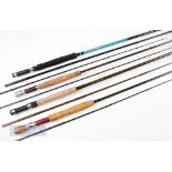 4x Fly Rods – Silver Stream 8ft 3 piece, line 5/6# with composite handle, with light use, Fluf