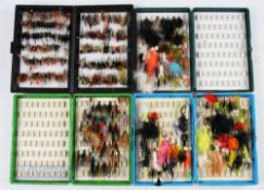 4x Fly Boxes and Flies – mixed selection of assorted flies in 3x Fox Box fly box and another unnamed