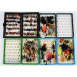 4x Fly Boxes and Flies – mixed selection of assorted flies in 3x Fox Box fly box and another unnamed