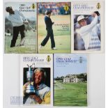 Various Open Golf Championship Programmes featuring 1979 Royal Lytham and St Anne’s (Winner