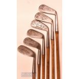 Collection of ladies irons (6) – Geo Duncan driving iron (shortened), 3x Maltese Cross irons a mid-