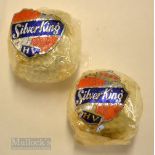 2x Silver King HV wrapped dimple golf balls – both in cellophane wrappers and makers labels