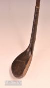 R Hunter Royal St Georges scare neck beech wood putter c1895 – fitted with green heart shaft c/w