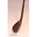 R Hunter Royal St Georges scare neck beech wood putter c1895 – fitted with green heart shaft c/w