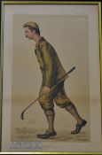 John Ball Original Vanity Fair Chromolithograph Golfing Print by ‘Lib’ - titled ‘Mr John Ball