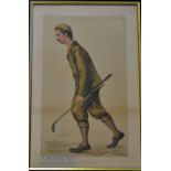 John Ball Original Vanity Fair Chromolithograph Golfing Print by ‘Lib’ - titled ‘Mr John Ball