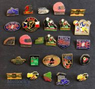 Selection of Motorcycle and Motor Sport enamel pin badges to include Armoy Road Racing Club 2009,